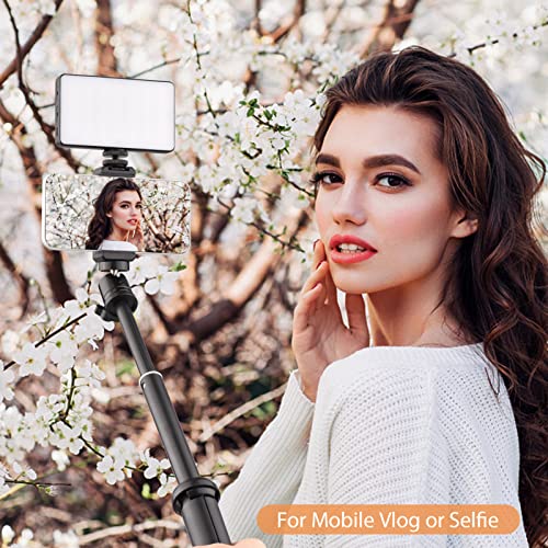 مجموعة مصابيح فيديو باضاءة ليد W140 باضاءة ار جي بي CRI95+ 2500-9000 كلفن قابلة للتعتيم من موريليان مع 20 تاثير اضاءة مع حامل ثلاثي القوائم لسطح المكتب وحامل جوال ومشبك كمبيوتر ومحول كولد شو