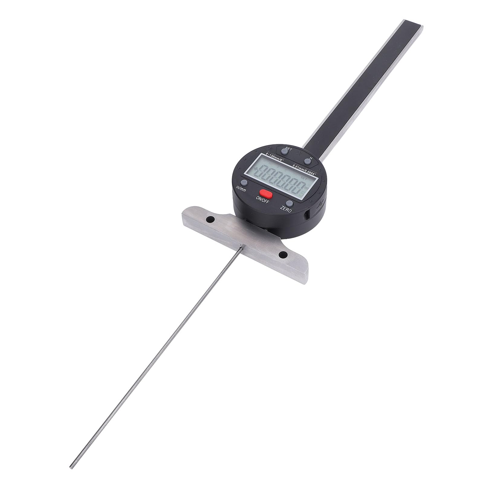 Medidor de Profundidad Digital, Micrómetro Electrónico de Profundidad de Precisión de 0-150 Mm 0,01 Mm, Instrumento de Medición con Transferencia de Datos USB y Pantalla LCD para Uso en