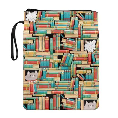TSVAGA Book Sleeves for Paperback, Funny Print with Zipper Book Covers Books Pouch for School College Office, Suitable for All Ages