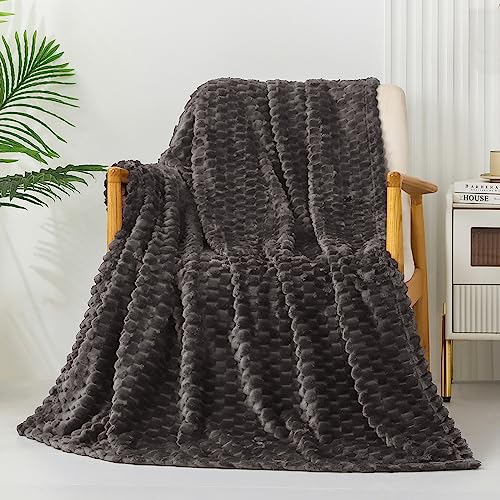 Exclusivo Mezcla Fleece Throw Blanket for Couch Extra Large Fuzzy Grey Bed Blankets - Image 3