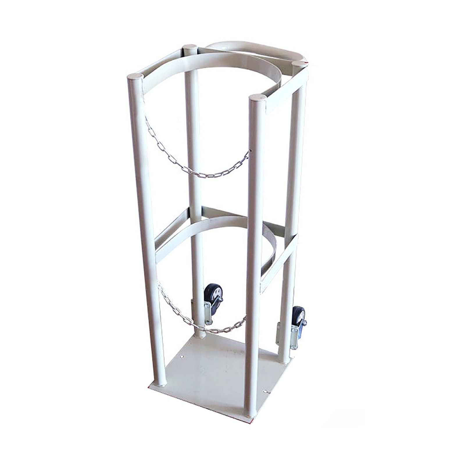 SWENEEN Gas Cylinder Storage,Steel Oxygen Cylinder Storage Rack With Wheels,Cylinder Racks For Oxygen,Nitrogen And Acetylene Storage,1 Frame