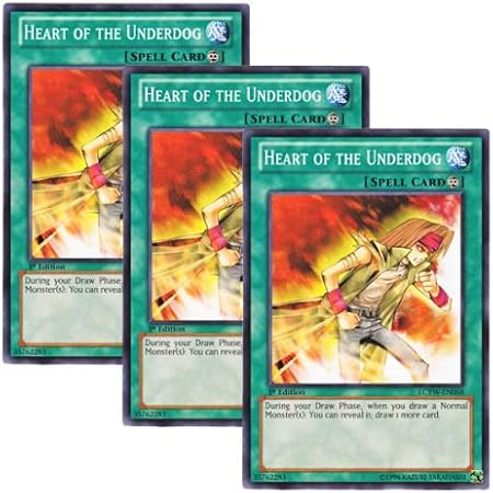 Amazon 3枚セット 遊戯王 英語版 Lcyw En068 Heart Of The Underdog 凡骨の意地 ノーマル 1st Edition トレカ 通販