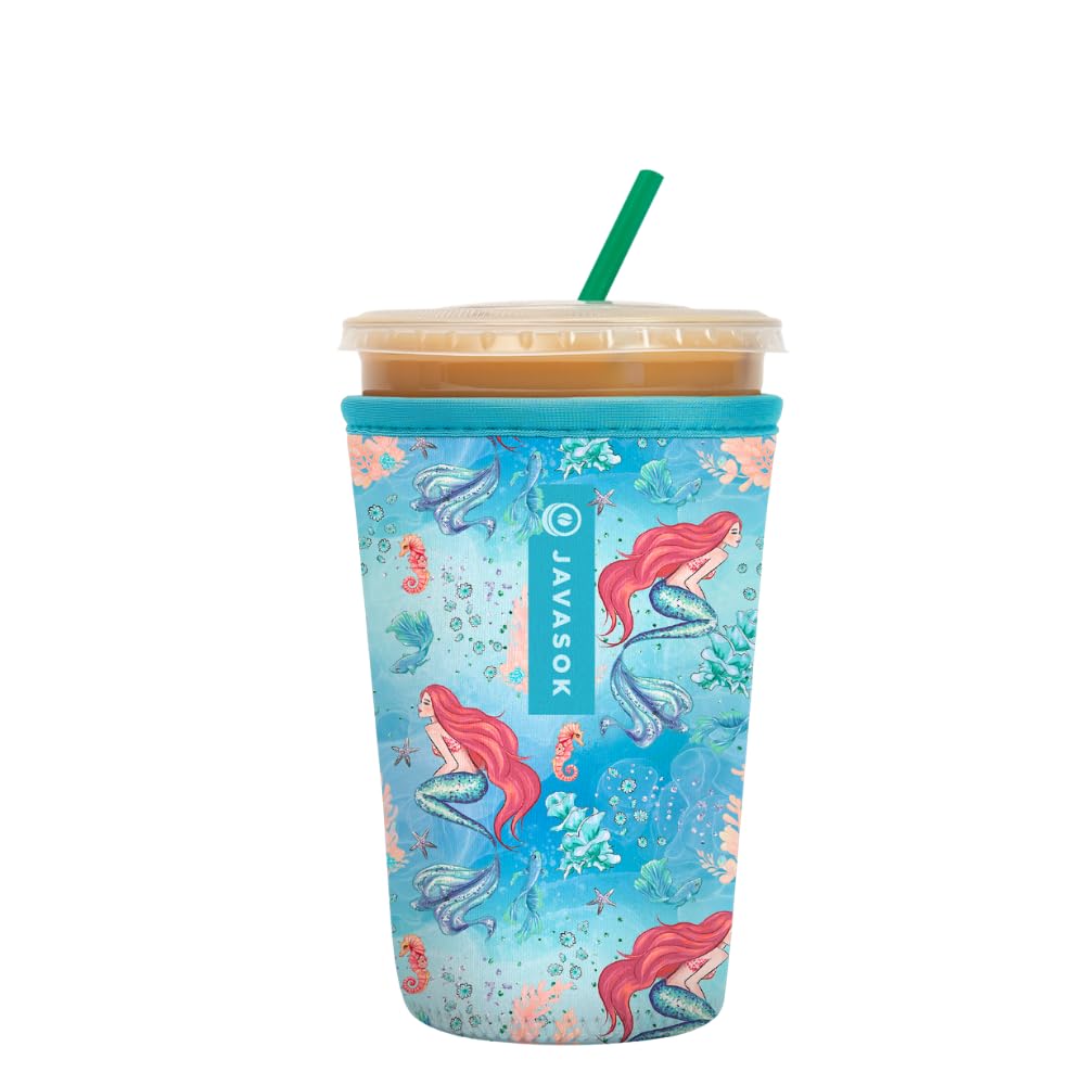 Sok It JavaSok Iced Coffee &amp; Cold Soda Insulated Neoprene Cup Sleeve (Treasures Untold, Medium: 22-28oz)