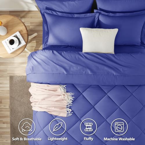 Image of CozyLux Full Size Comforter Sets Very Peri - 7 Pieces Bed in a Bag Full, Luxury Soft Bed Set for All Seasons, Bedding Set with Down Alternative Comforter, Sheets, Pillowcases & Shams