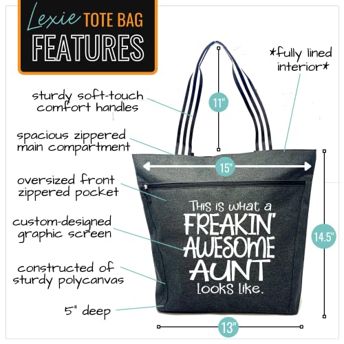 Brooke & Jess Designs Aunt Gifts - Canvas Tote Bag with Pockets from Niece, Nephew-Birthday, Christmas2