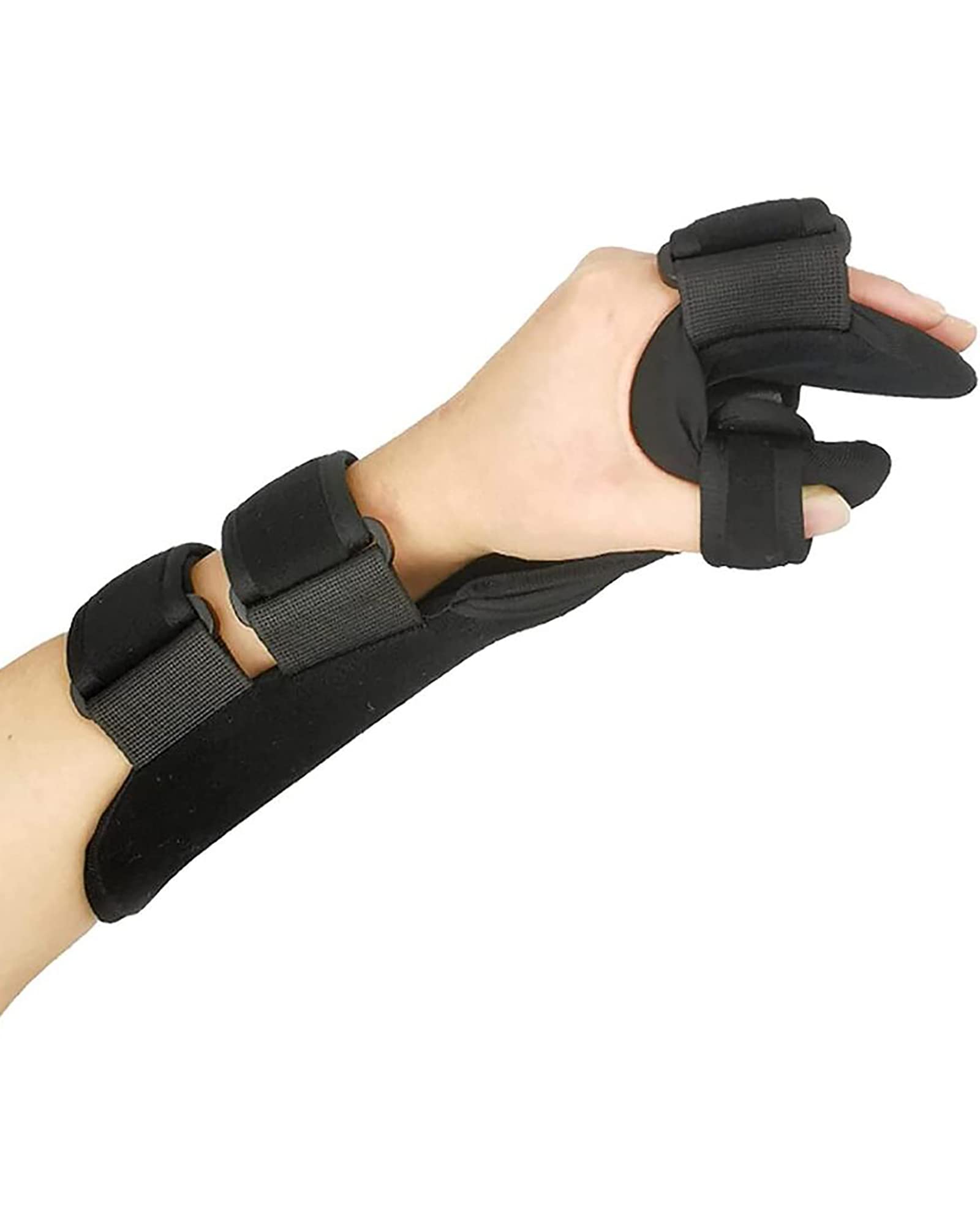 Férula de mano en reposo para carrera, soporte para muñeca, inmovilizador nocturno ajustable, muñequera para corrección, comodidad y alivio del dolor, derecha, pequeña (derecha L)