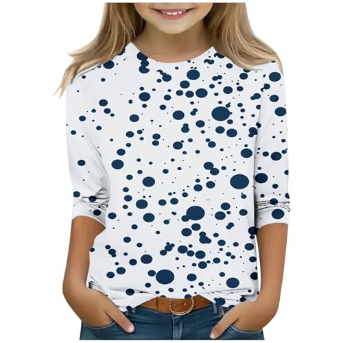 Boys Girls Cute Printed 3/4 Sleeve T-Shirts Loose Crewneck Casual Summer Graphic Tee Tops for Kids 3-12 Years