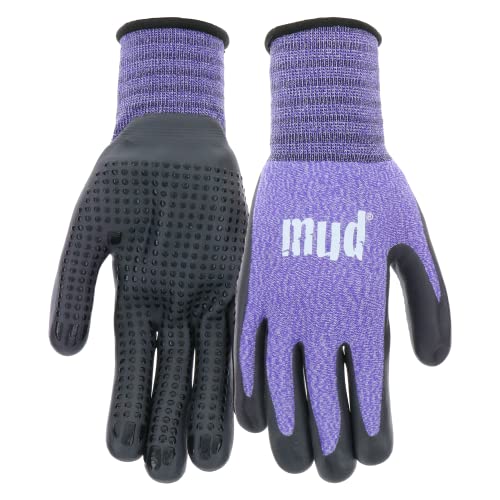 MUD Dotted Women's Nitrile Palm Gardening Gloves