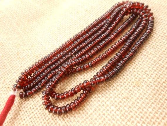 Perles rondelles grenat 5mm LKBEADS rouge fil 18 pouces bijoux DIY