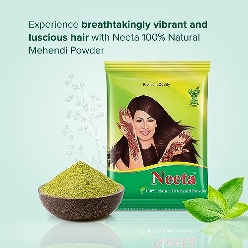 Image of Neeta Mehendi Powder 100g Pack of 6, 100% Natural Henna Mehandi Powder for Hair, Hand & Feet