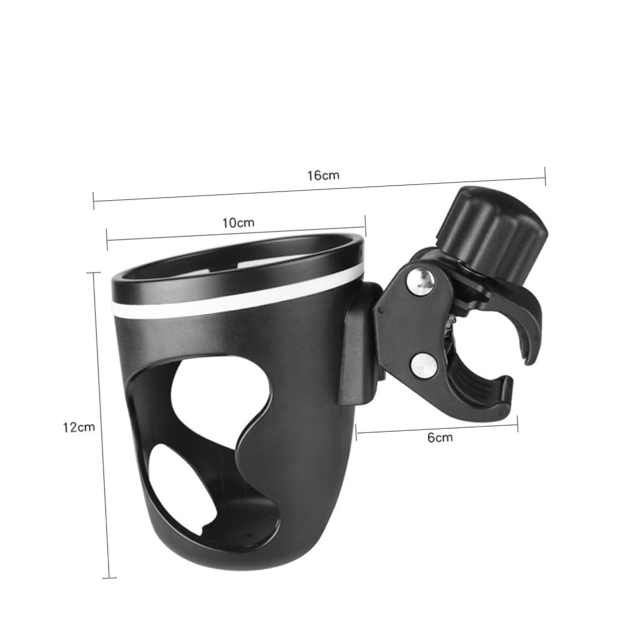 Yardwe 3 Pezzi Portabicchiere Girevole per Passeggino con Morsetti Flessibili e Protezione Antiscivolo per Bottiglie Supporto Multiuso per Bicicletta Scooter e Carrelli Nero