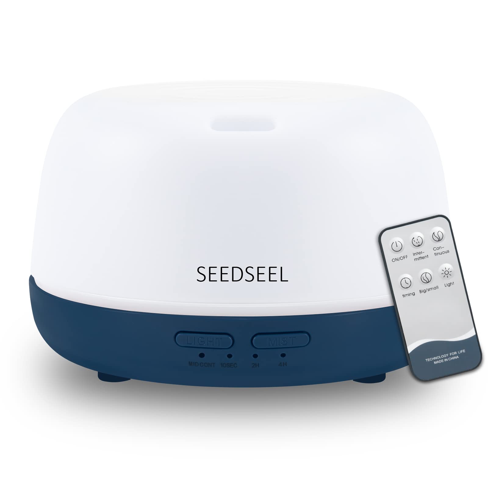 SEEDSEEL 300ML Essential Oil Diffuser, Cool Mist Air Diffuser with Remote Control, with USB-C Power Cord, 7 LED Color Changing Lights, Aromatherapy Humidifier for Small Room, Home, Bedroom