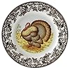 Spode woodland 105 dinner plate turkey design thanksgiving tableware fine earthenware dishwasher microwave safe classic floral pattern holiday gift for hunting cabin lodge cottage decor  urban country home decor