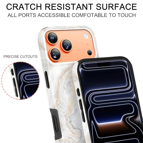 Coque iPhone 17 Pro hybride uCOLOR marbre blanc compatible MagSafe