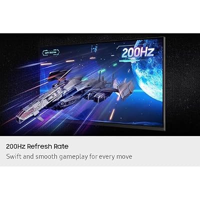 SAMSUNG 27 Odyssey G5 G53F QHD Resolution Gaming Monitor, HDR10, 200Hz Refresh Rate, IPS Panel, AMD FreeSyncTM Premium, Black Equalizer, Auto Source Switch, LS27FG53DENXZA