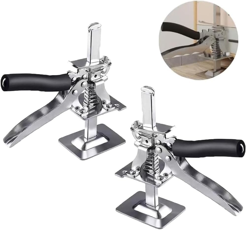 Tile Lifter Hand Jack Tool, Height Adjuster, Labour-Saving Arm Jack, Cabinet Board Lifter, Wall Levelling Tool, Tiling Elevating Construction Set of 2