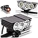 Tobole - Torcia / faretto / luce frontale per bicicletta, con luci a LED, 5 luci CREE, 8000 lumen di luminosità, mod. XM-L T6, 1300 mAh, con caricabatterie, Nero 3