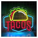 Genérico Letreros de neón para negocios con alimentación por para USB, brillo ajustable, letras tacos para luces adecuadas