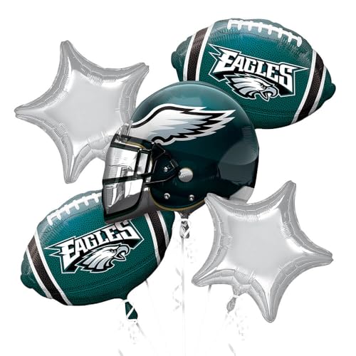 PHILADELPHIA BALLOON BOUQUET FOOTBALL KIT - FOR AN EAGLES THEMED PARTY - PARTY SUPPLIES DECORATIONS - 5PC