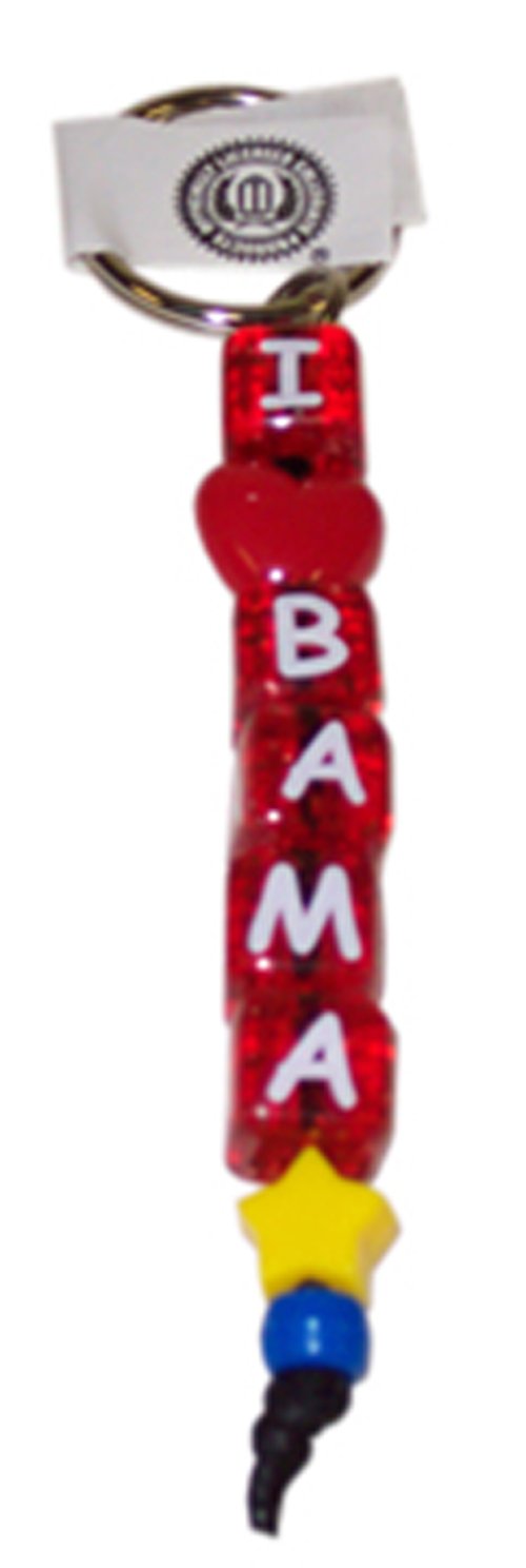 NCAA Alabama Crimson Tide Beaded Keychain I Luv Bama