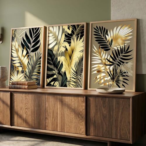 Image of kotart Painting for Wall Decoration - Modern Art Wall Decor Framed Painting for Living Room Bedroom - Framed Posters /Paintings with Frame Set of 3 (Art-7, 35x37 Inch)