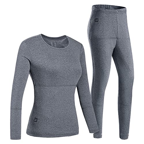 Electric Heated Thermal Underwear Set USB Heated for Men Women Outdoor Winter Warm Base Layer Sport Top & Bottom