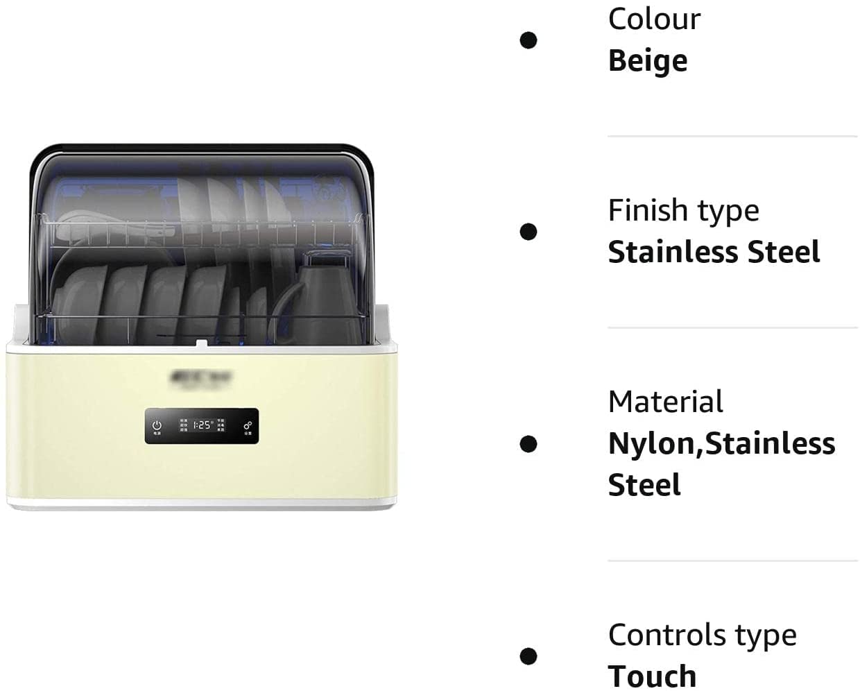 Lavavajillas mesa superior lavaplatos gabinete de desinfección hogar Smart lavavajillas 6L tanque de agua 6 modos de limpieza (color: acero inoxidable, tamaño: 43 x 42 x 41 cm)