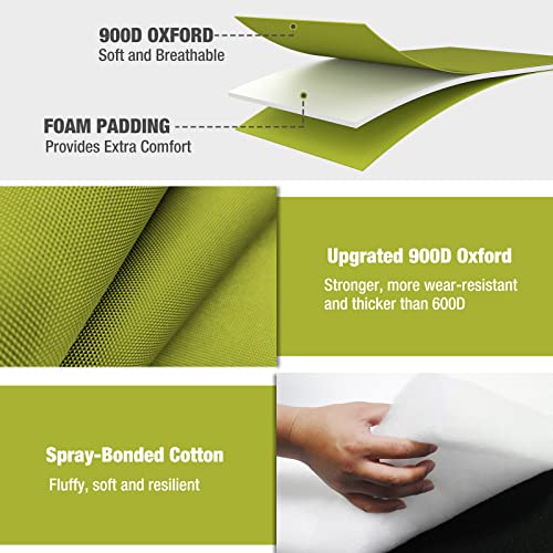 Villey Tall Directors Chair, Folding Camping Chairs, Makeup Artist Chair With Foot Rest, 900D Fabric For Tailgating Camp Lawn Picnic Fishing Beach, Supports 350 Lbs, Green #TOP4