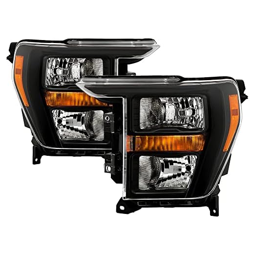 Carpart4u Aftermarket for 2021-2023 Ford F150 OEM Style Headlights Headlamps [Halogen] (Black)