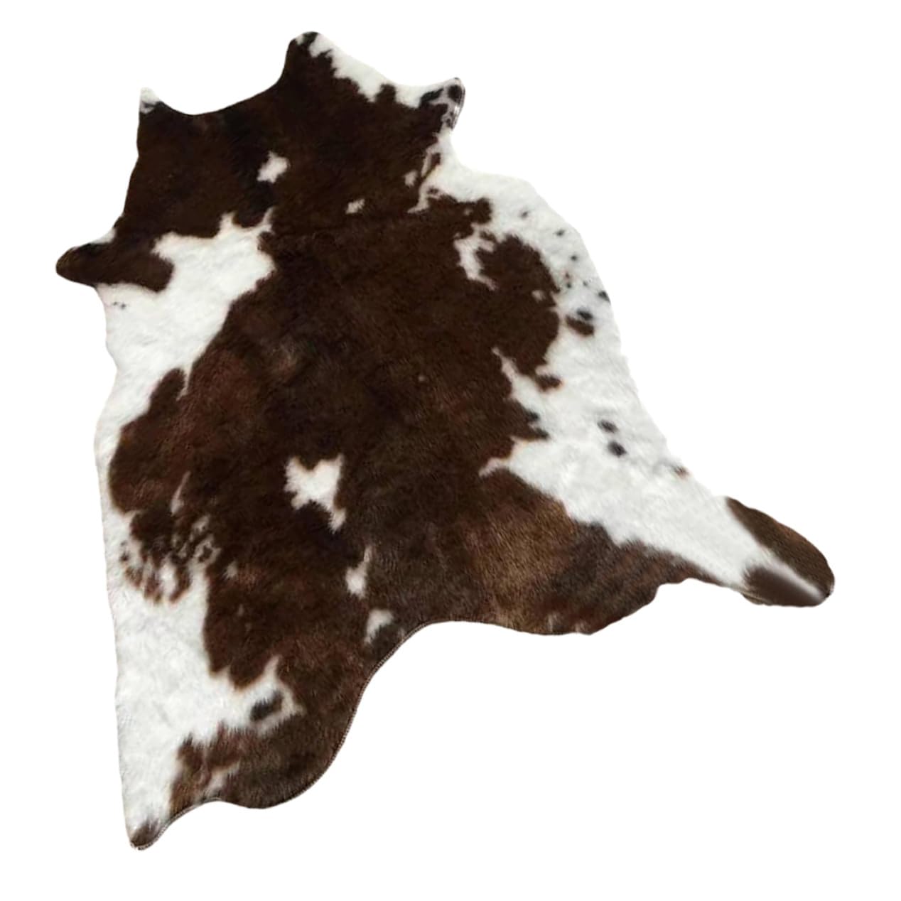Tapis fausse fourrure motif vache marron Mipcase lavable pour salon facile à entretenir