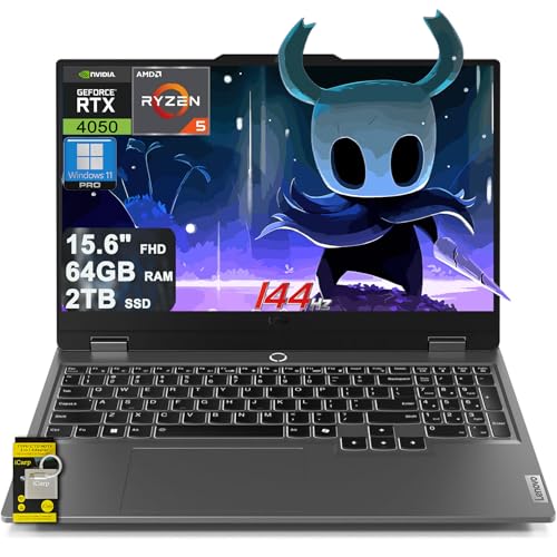 Image of Lenovo LOQ Gaming Laptop 15.6 inch FHD 144Hz (100% sRGB G-SYNC) AMD Quad-core Ryzen 5 7235HS 64GB DDR5 2TB SSD GeForce RTX 4050 Backlit Nahimic Privacy Camera Rapid Charge Win11Pro w /ICP Hub