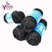 100% Brazilian Wool Hair Acrylic Yarn for African Braids/Senegalese Twist/Faux Locs/Wraps with Crochet Hook(4 Roll, Natural Black)