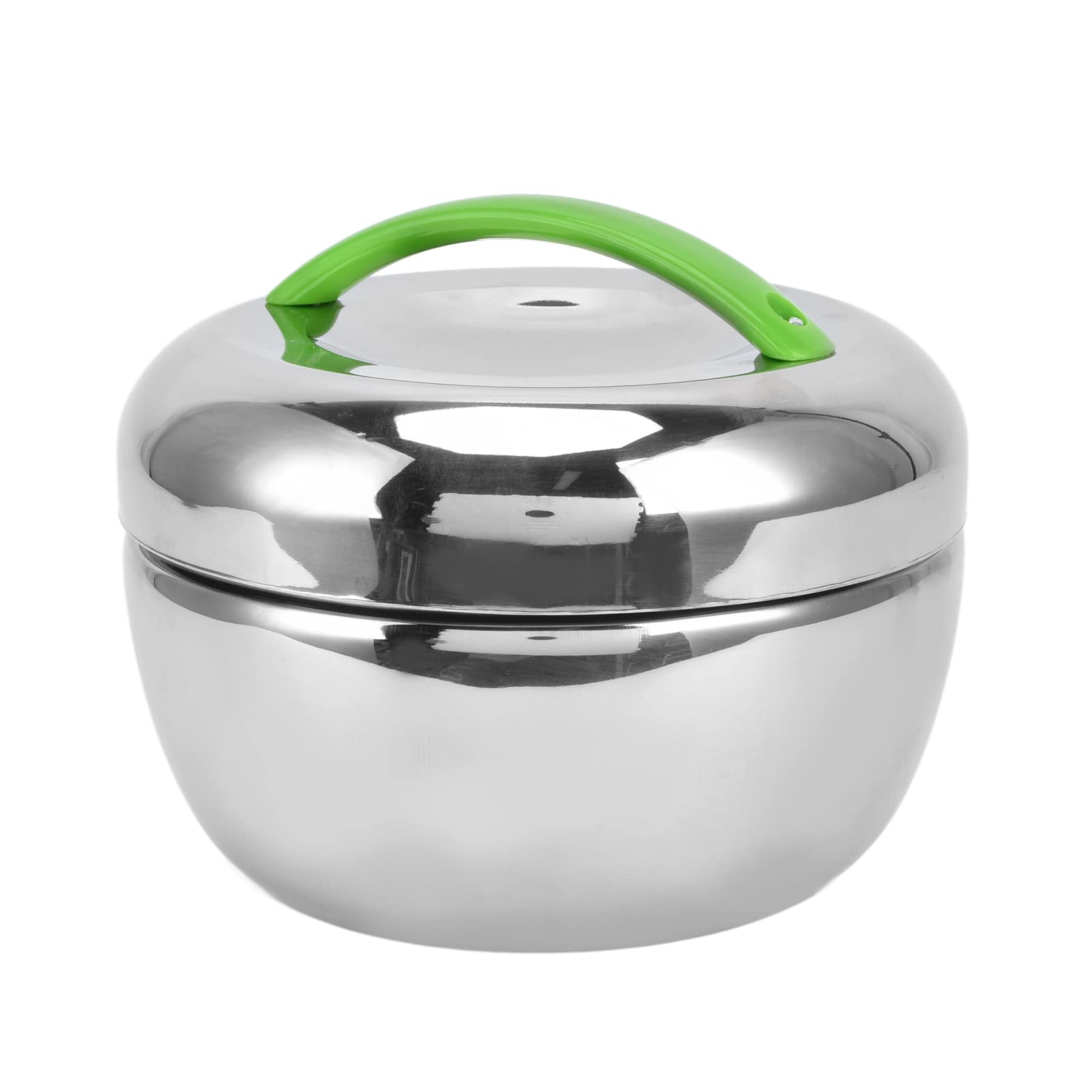 Porta Pranzo Lunch Box in Acciaio Inox, 1,3 L Box Ermetico con Maniglia, Portavivande Termico per Pranzi a Lavoro, Picnic, Ø 17 x 14 cm Argento