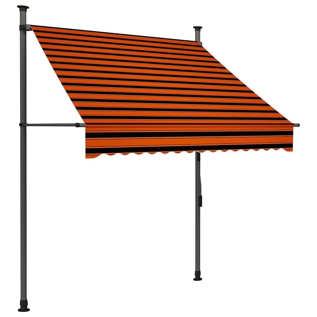 Amazon.de: Sonnensegel mit Teleskopstangen aus Stahl und Polyester,  -bestndig, einrollbar, mit Kurbel fr den Auenbereich mit LED, 150 x 120  x 200  300 cm, Orange und Braun