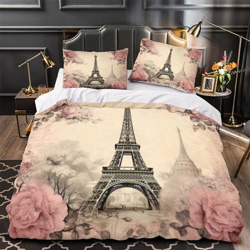Housse de couette Tour Eiffel 200x200 parure 3 pièces - 4