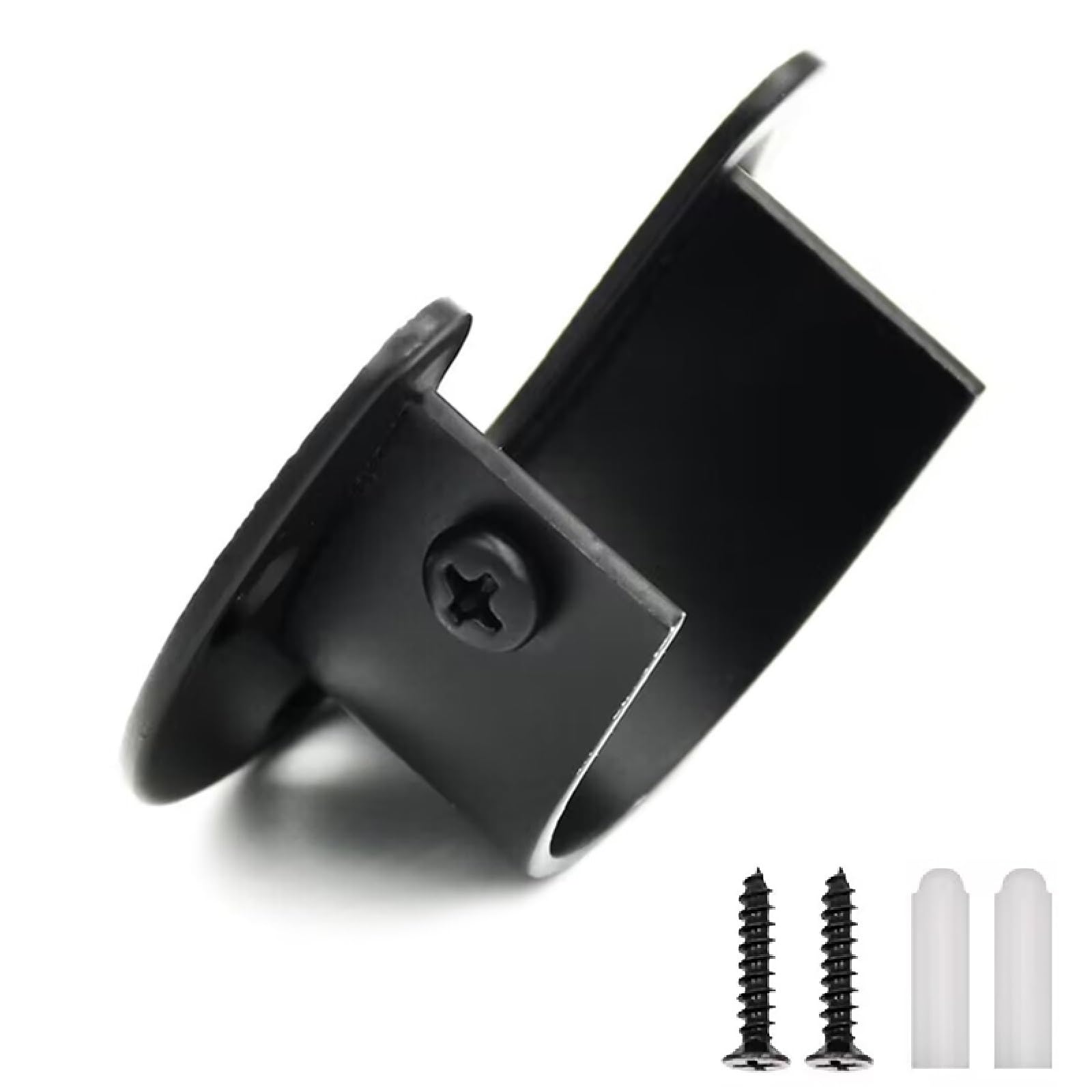 6-Pack Heavy Duty Closet Rod Bracket – Black U-Shaped Stainless Steel With Screws, Supports 220 Lbs Per Bracket For Wardrobe, Shower & Cabinet Rods