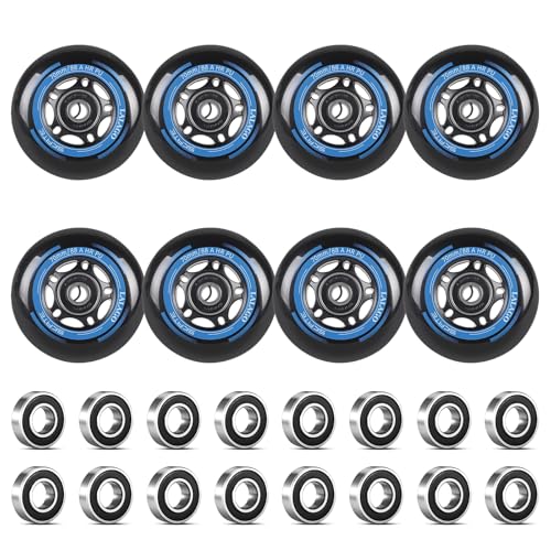 LALAGO 8 Pcs Rotelle per Pattini in Linea, 70mm Ruote per Pattinaggio in Linea, Ruote in Linea con Cuscinetti ABEC 9, per K2 Hudora Gonex Apollo