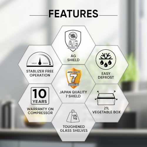 Image of SHARP 197 L Direct Cool Single Door 2 Star Refrigerator | Glass Shelves| 2.25L Bottle Space | Japan 7 Shield Protection | 60 Mins Fast Ice (Floral Fall Blue, SJ-DF225N2-PBF)