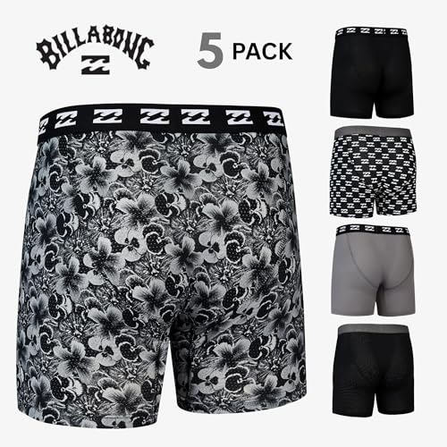 Billabong Mens Underwear 5 Pack Microfiber Performance Boxer Briefs for Men4