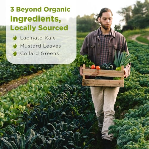 Dr. Cowan's Garden Low-Oxalate Greens Veggie Powder - Beyond Organic Superfood Greens Vegetable Powder for Drinks and Food - Lacinato Kale, Mustard Leaves, and Collard Greens - 50 Servings - Image 3
