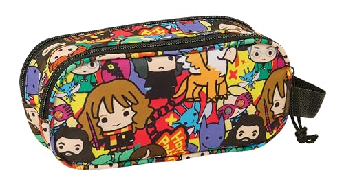 safta Harry Potter 3D Doppelmäppchen für Kinder, ideal für Kinder im Schulalter, bequem und vielseitig, Qualität und Widerstandsfähigkeit, 21 x 6 x 8 cm, Blau/Mehrfarbig, Blau/Mehrfarbig, Estándar,