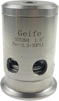 1.5" Tri Clamp PRV Fixed at 30 psi Pressure Relief and Vacuum Broken Valve Stainless Steel 304 30 psi