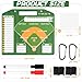 HIGHRAZON Magnetic Baseball Coach Clipboard, Dry Erase Lineup Board, Premium Tactical Baseball Coaching Board with 40 Lineup Cards, Dugout Display Softball Coaching Accessories - Green