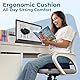 5 Star United Memory Foam Sitzkissen, ergonomisches Steißbeinpolster für Bürostühle, Linderung von Ischias- und Rückenschmerzen, rutschfest, tragbar - Schwarz
