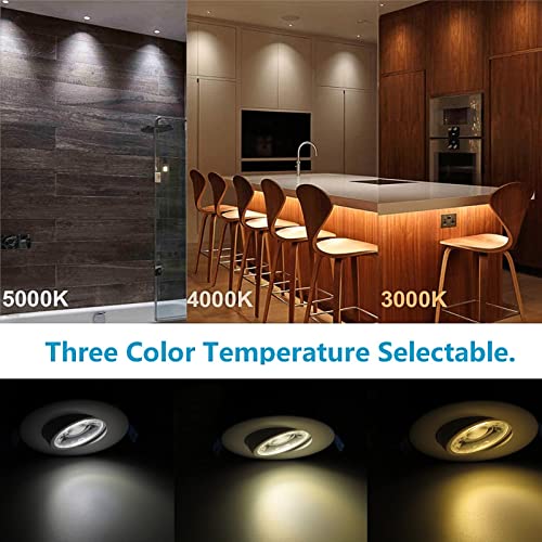 Edupet Solasiduo 3 Inch Waterproof Recessed Shower Lights, 9W Cob 3 Colors Adjustable Gimbal Ceiling Recessed Lighting For Bathroom,Bedroom,Kitchen,Balcony #TOP4