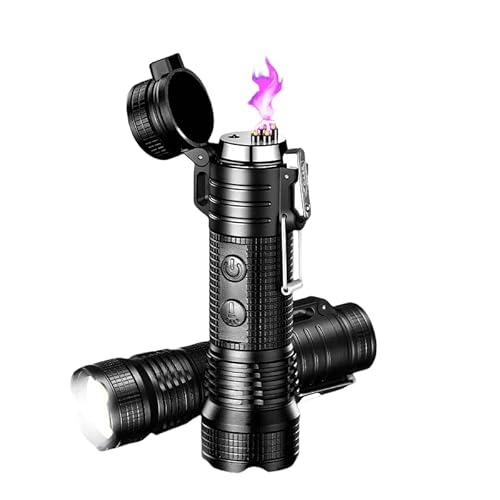 4 in 1 Outdoor LED Flashlight, Multifunctional Rechargeable Plasma Windproof Arc Electric Lighter and LED Flashlight - 2 in 1for Emergency Survival, Candle, Camping, Hiking (1) -  Piegricdiat, PIE-LED Flashlight01