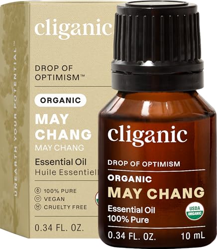 Image of Cliganic May Chang Essential Oil, 100% Pure Natural for Aromatherapy | Non-GMO Verified