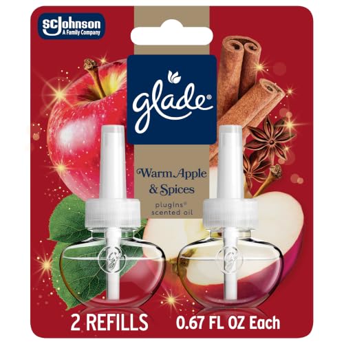 Glade PlugIns Scented Oil 2 Refills, Air Freshener, Warm Apple & Spices, 1.34 fl oz, Pack of 2 - image 1