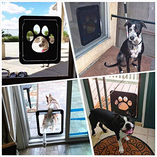 PETLESO Haustierklappe für Fliegengittertür Hundeklappe Katzenklappe Fliegengitter mit Magnetverschluss Einfache Installation Hundetür für Katzen/Hunde (42cm * 37cm)