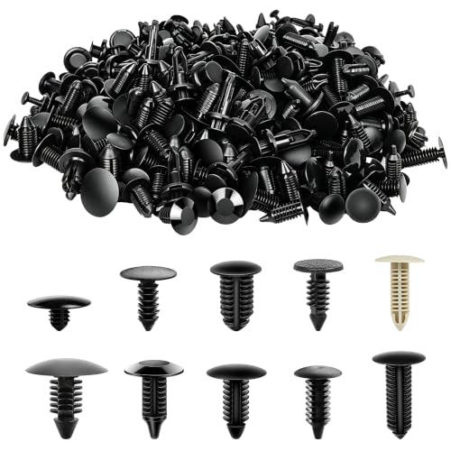 Image of 200PCS Nylon Bumper Shield Retainer & Double End Xmas Tree Retainers Clips Universal Auto Body Shield Retainer Fastener Clip Assortment- Bonus Fastener Remover